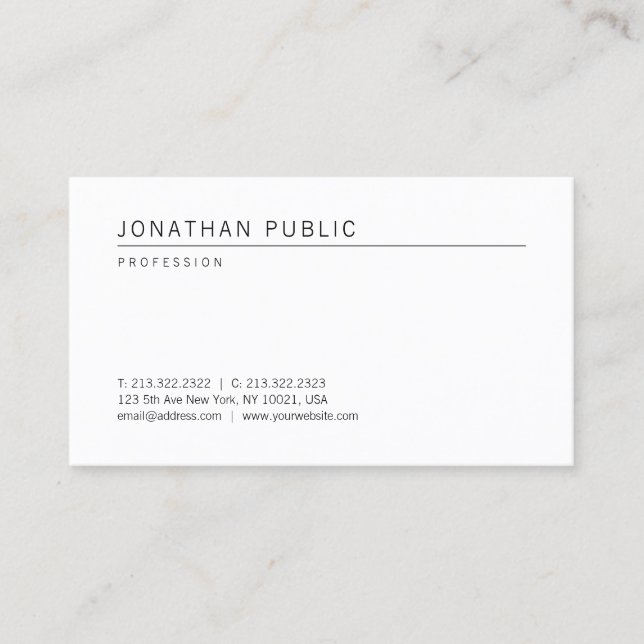 Modern Elegant Professional Template Minimalist Business Card (Front)