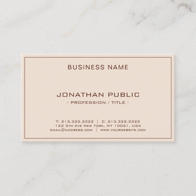 Modern Elegant Professional Template Terracotta Business Card (Front)