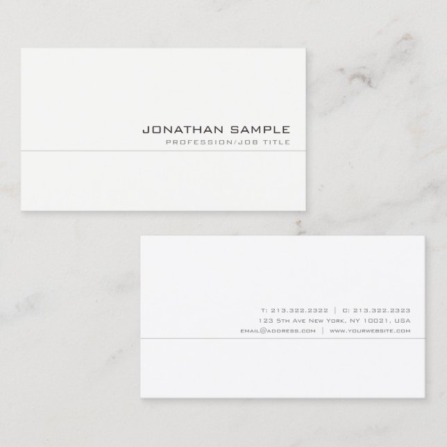 Modern Elegant Professional Trendy Simple Business Card (Front/Back)
