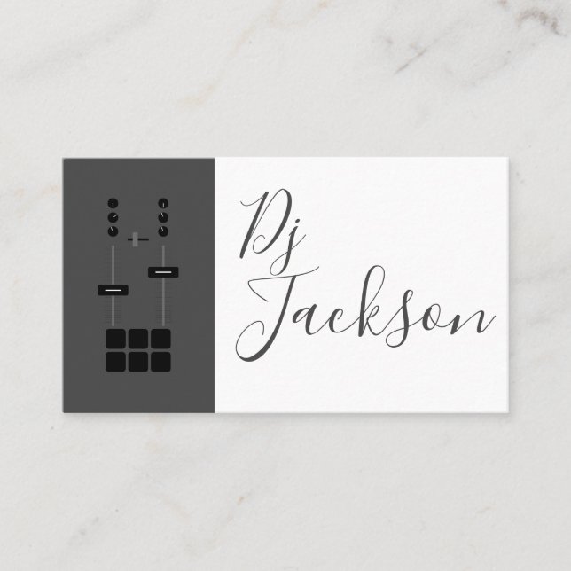 Modern Elegant Professional Two-Tone DJ Business Card (Front)