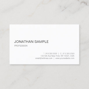 Modern Elegant Professional White Simple Design Business Card