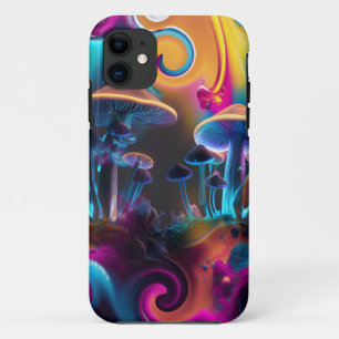 MODERN ELEGANT PSYCHEDELIC ARTISTIC MUSHROOM  iPhone 11 CASE