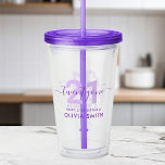 Modern Elegant Purple 21st Birthday Acrylic Tumbler<br><div class="desc">Create your own personalised 21st birthday acrylic tumbler. Great birthday gift featuring custom name and age in elegant modern typography and purple colour.</div>