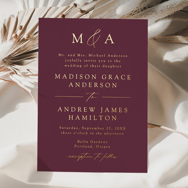 Modern Elegant Purple and Gold Monogram Wedding (Creator Uploaded)