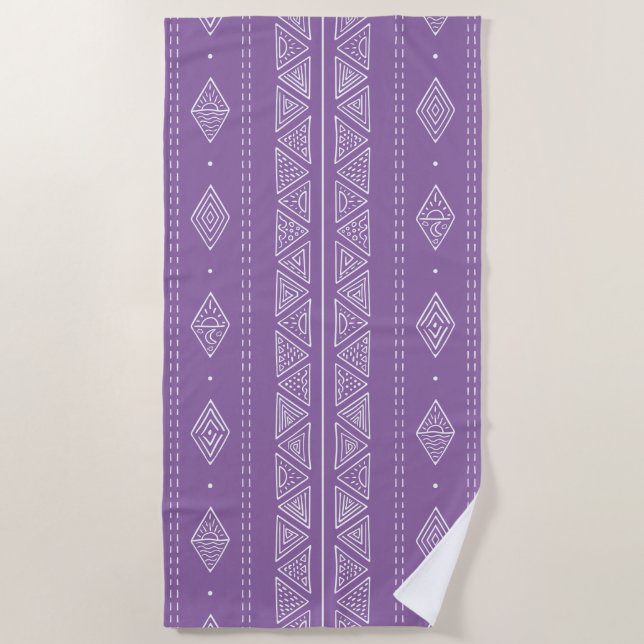 Modern Elegant Purple Beach Towel (Front)
