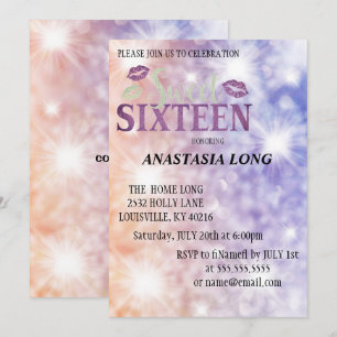Modern, Elegant Purple Glitter Save The Date