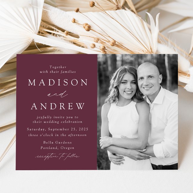 Modern Elegant Purple Photo Wedding Invitation (Creator Uploaded)