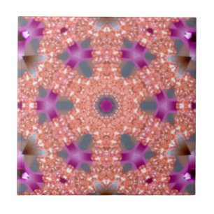 Modern elegant purple -pink rose design  tile
