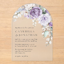 Modern Elegant Purple Watercolor Floral Wedding