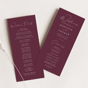 Modern Elegant Purple Wedding Program