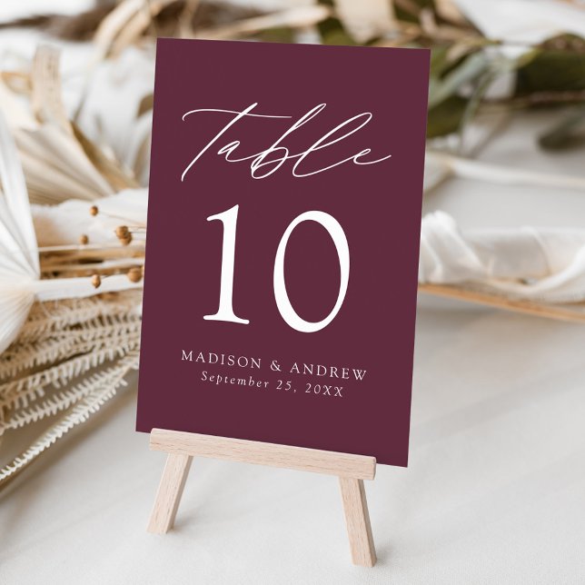 Modern Elegant Purple Wedding Table Number (Creator Uploaded)