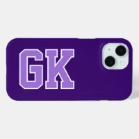 Modern Elegant Purple White Monogram Initials