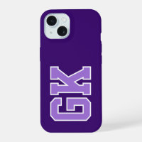 Modern Elegant Purple White Monogram Initials