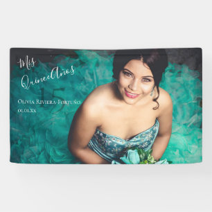 Modern Elegant Quinceanera 15th Birthday Photo Banner