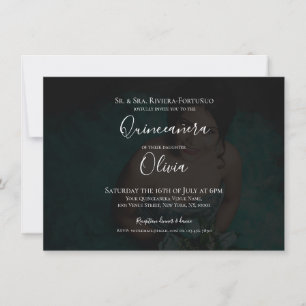 Modern Elegant Quinceanera 15th Birthday Photo Invitation