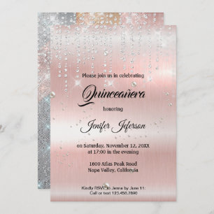 Modern elegant Quinceanera Invitation