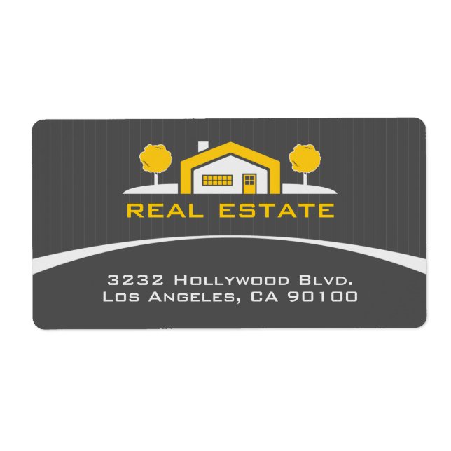Modern Elegant Real Estate Address Label (Front)