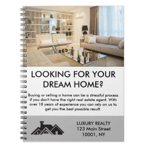 Modern Elegant Real Estate Agent Personalised  Notebook