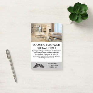 Modern Elegant Real Estate Agent Personalised  Post-it Notes