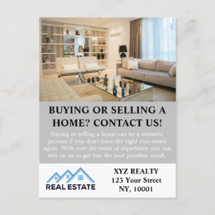 Modern Elegant Real Estate Agent Realty Photo Postcard