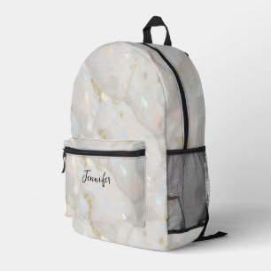 Modern Elegant Realistic Opal Stone Pretty Printed Backpack