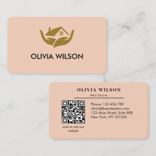 Modern Elegant realtor simple white bg Business Ca Card