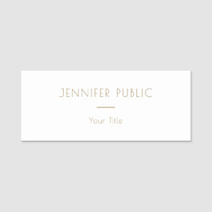 Modern Elegant Rectangle Name Staff Employee Name Tag