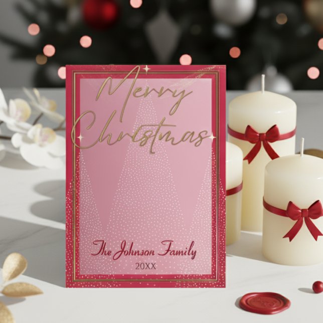 Modern Elegant Red And Gold Christmas Card (Creator Uploaded)