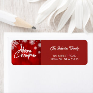 Modern Elegant Red and White Christmas Snow Flakes