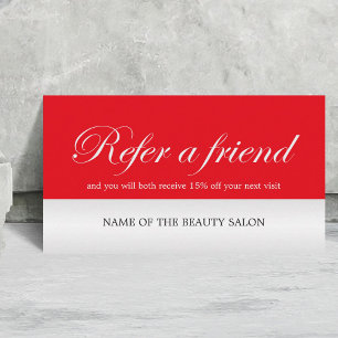 Modern Elegant Red Faux Silver Referral Card