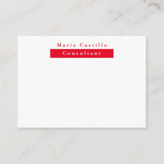 Modern Elegant Red White Minimalist Enclosure Card