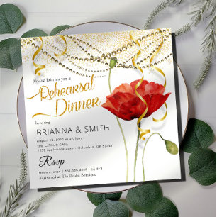 Modern Elegant Rehearsal Dinner Calligraphy Invitation