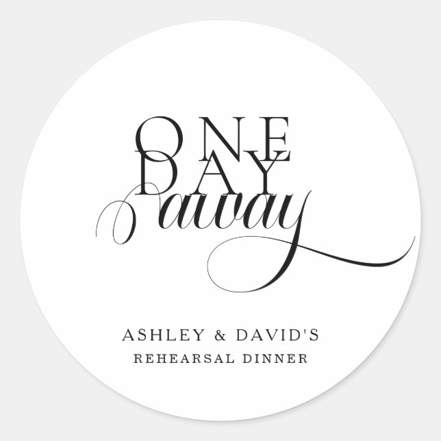 Modern Elegant Rehearsal Dinner  Classic Round Sticker (Front)