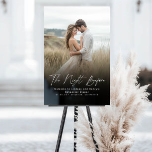 Modern Elegant Rehearsal Dinner Photo Welcome Sign