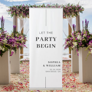 Modern Elegant rehearsal dinner Wedding Welcome Retractable Banner