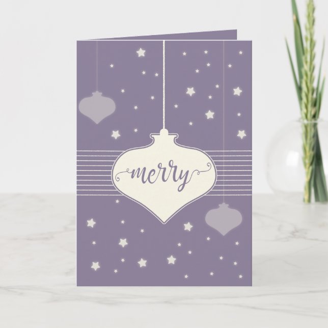 Modern & Elegant Retro Merry Christmas card (Front)