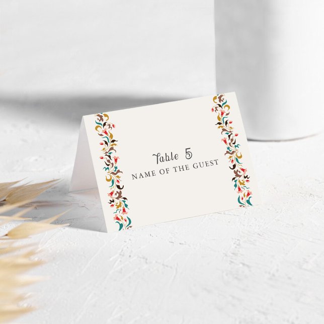 Modern Elegant Romantic Floral Wreath Place Cards (Creator Uploaded)