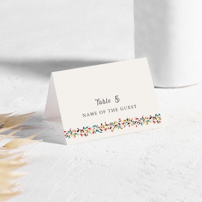 Modern Elegant Romantic Floral Wreath Place Cards (Creator Uploaded)