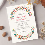 Modern Elegant Romantic Floral Wreath Wedding Invitation<br><div class="desc">Beautiful Invitation to celebrate Special occasions and festivals comes with digital and E-invitation as per your request. We would love to replicate our designs to make multiple products like rsvp cards, labels envelopes, and more. Customisation is available for ready to print on request at info@shamaurcreatif@gmail.com Look Forward to hearing from...</div>