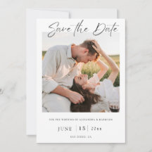 Modern Elegant Romantic Pure Photo Save the Date