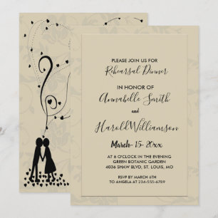 Modern Elegant Romantic Rehearsal Dinner Invitation