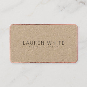 Modern elegant rose gold black minimalist kraft business card