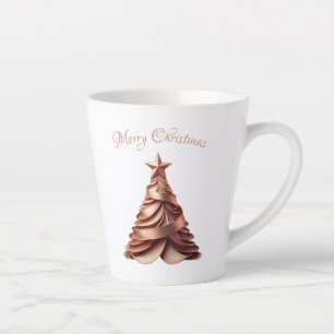 Modern Elegant Rose Gold Christmas Tree Latte Mug