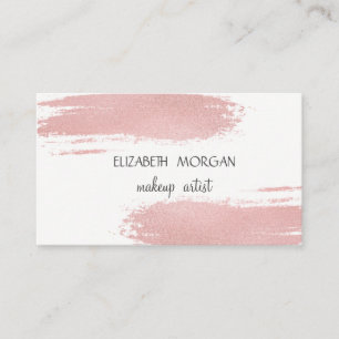 Modern Elegant Rose Gold Foil Brush Stroke,White Business Card