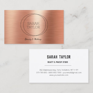 Modern Elegant Rose Gold Foil Custom Business Card