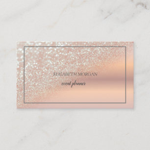 Modern Elegant Rose Gold Glitter Bokeh Ombre,Frame Business Card