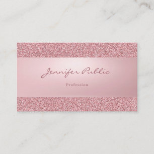 Modern Elegant Rose Gold Glitter Template Business Card