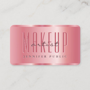 Modern Elegant Rose Gold Luxurious Makeup Artist Business Card