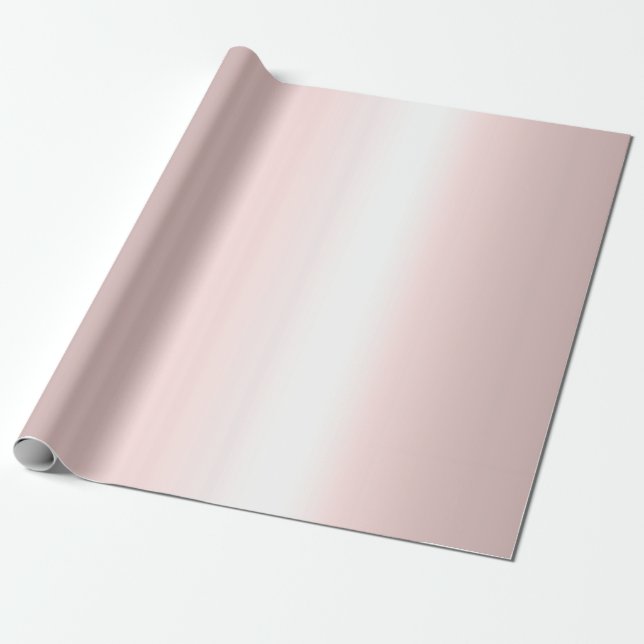 Modern Elegant Rose Gold Metallic Look Rosegold Wrapping Paper (Unrolled)