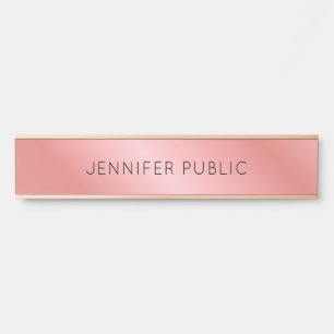 Modern Elegant Rose Gold Personalised Template Door Sign